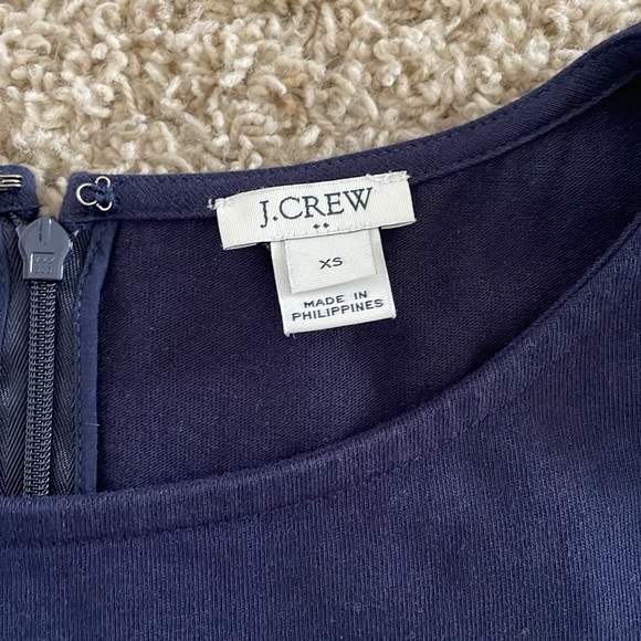 J. Crew Factory Navy Gingham Bell Sleeve Dress - Picture 2 of 2